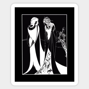 Salome and her mother (white on black) Sticker